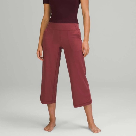 Lululemon Align Super High Rise Wide Leg Crop 23" Yoga Pants Mulled Wine Sz 2 - Picture 15 of 16